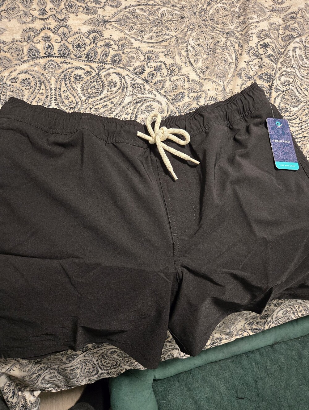 Men's Black Swim Shorts with Drawstring